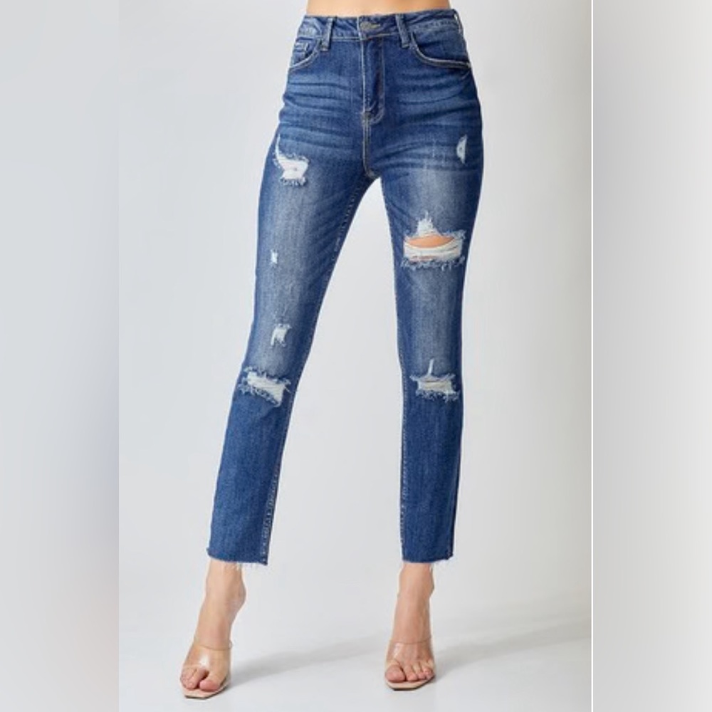 NWT 🏷️ Risen La high rise distressed jeans size 1/25